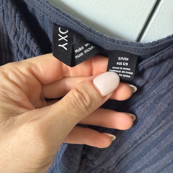 Roxy Dark Blue Button-Front Jumpsuit - Picture 3 of 4